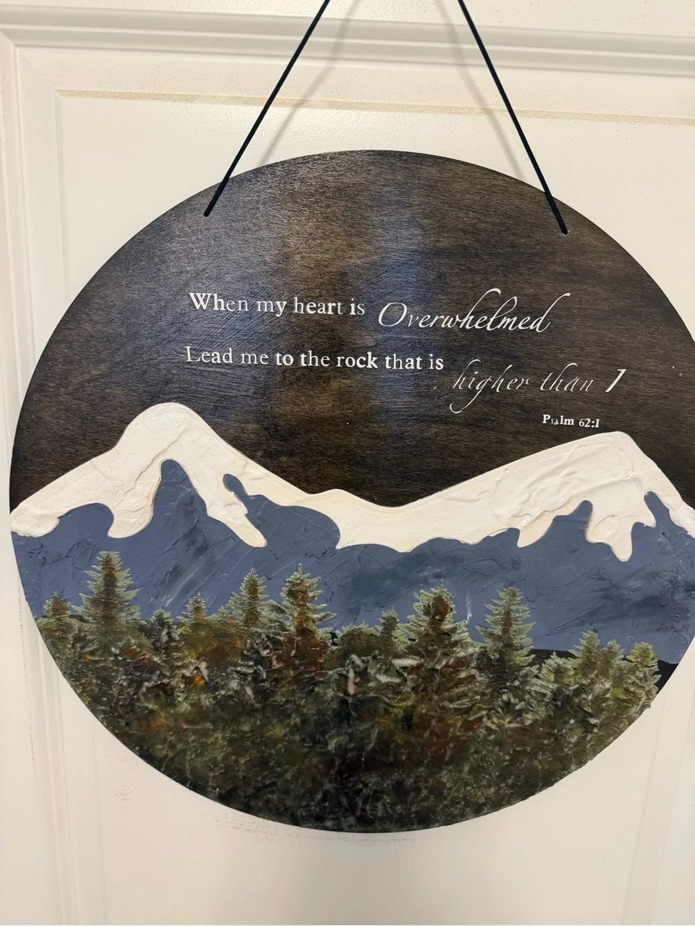 Mountain Prayer Wall Art - Blue, White, Brown 18